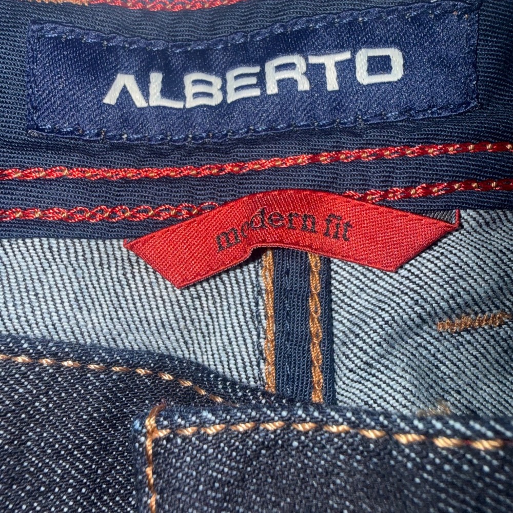 Alberto Stone Modern Fit Authentic Denim Jeans Dark Wash Mens 38x30 Indigo - Picture 5 of 8